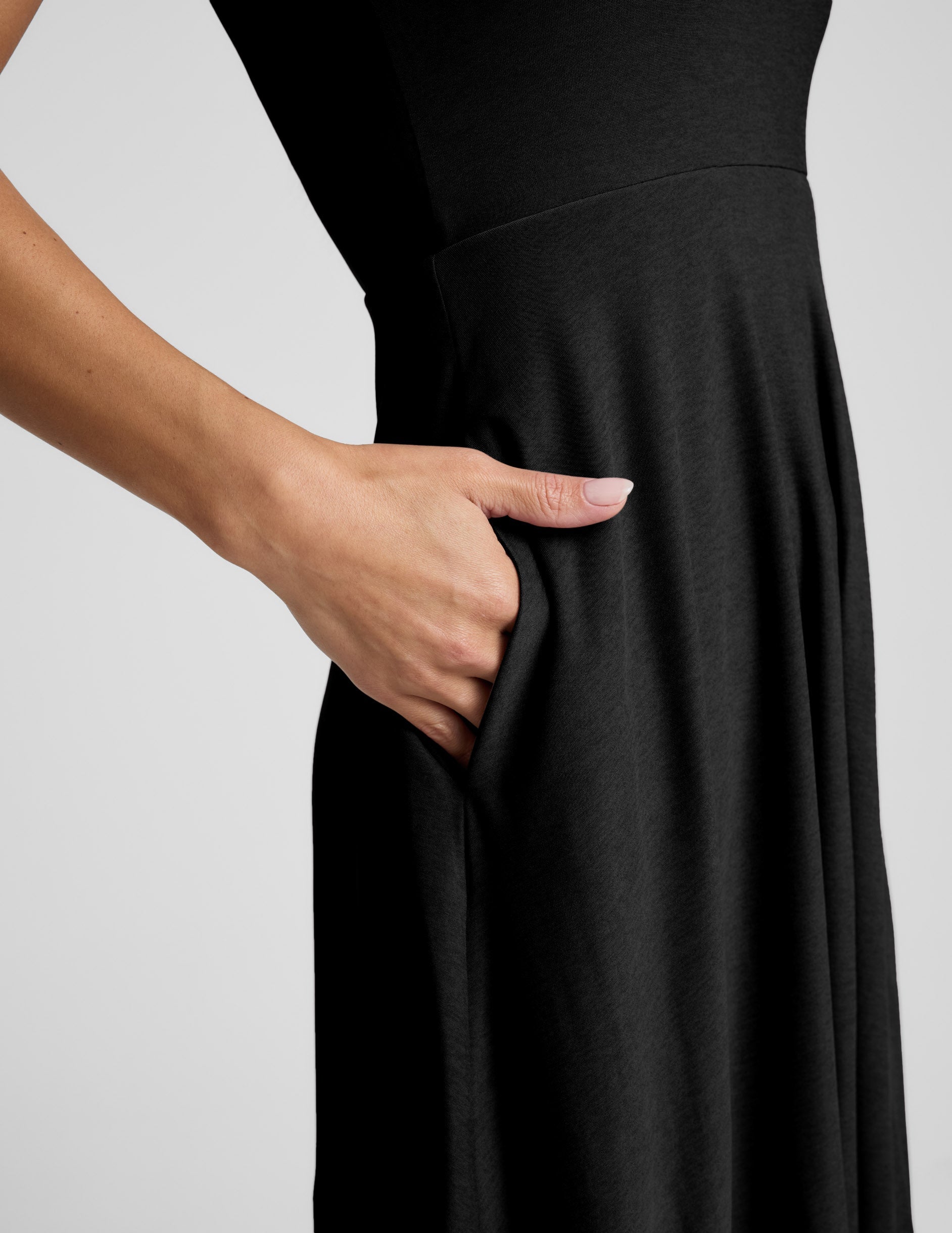 Featherweight At The Ready Square Neck Midi Dress
